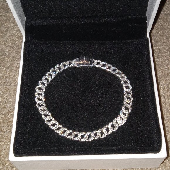 PANDORA TIMELESS PAVE CUBAN CHAIN BRACELET! NEW IN THE BOX! - Picture 15 of 16